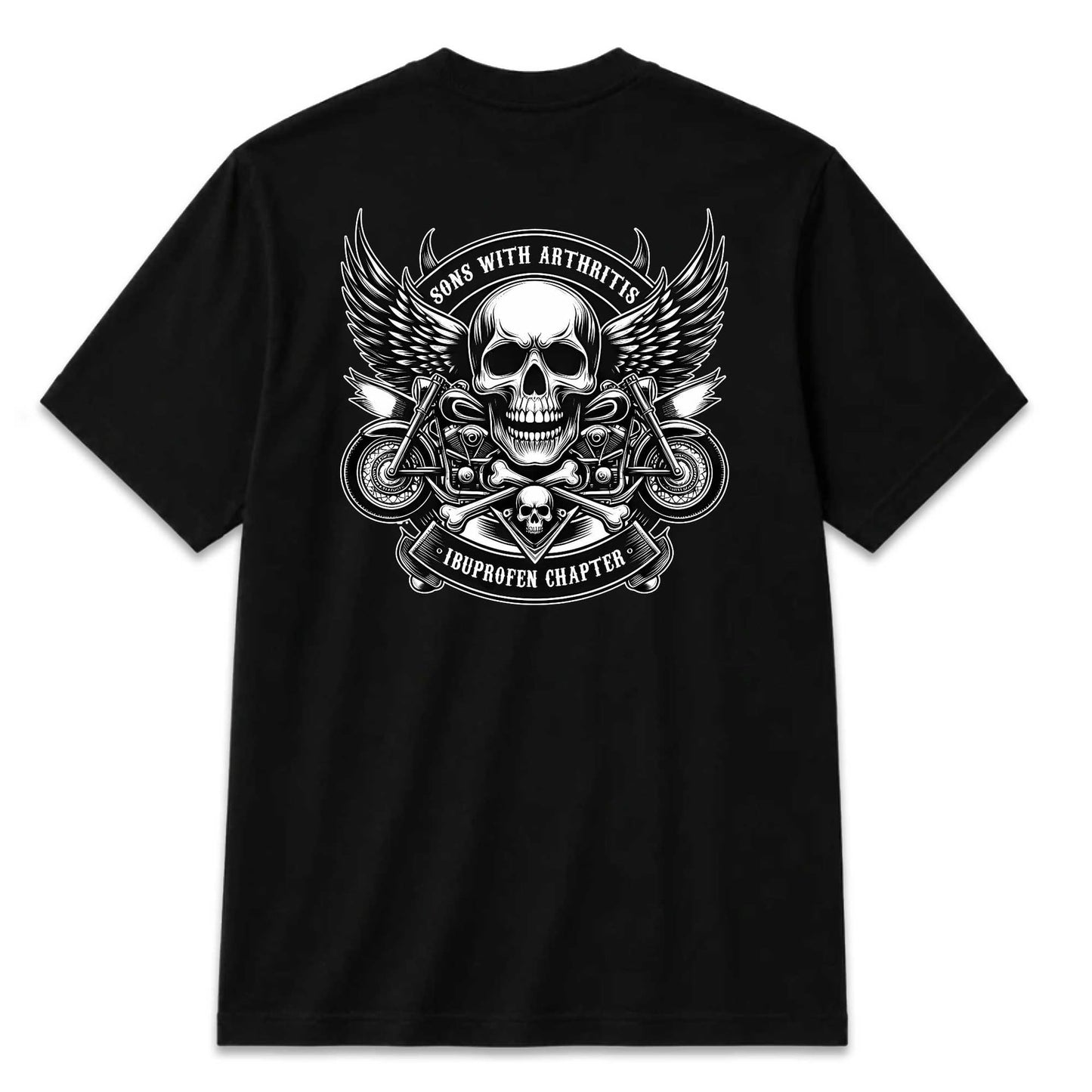 Sons With Arthritis Skull Biker Motorcycle T-Shirt