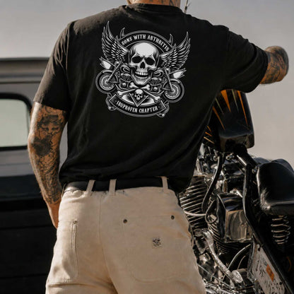 Sons With Arthritis Skull Biker Motorcycle T-Shirt