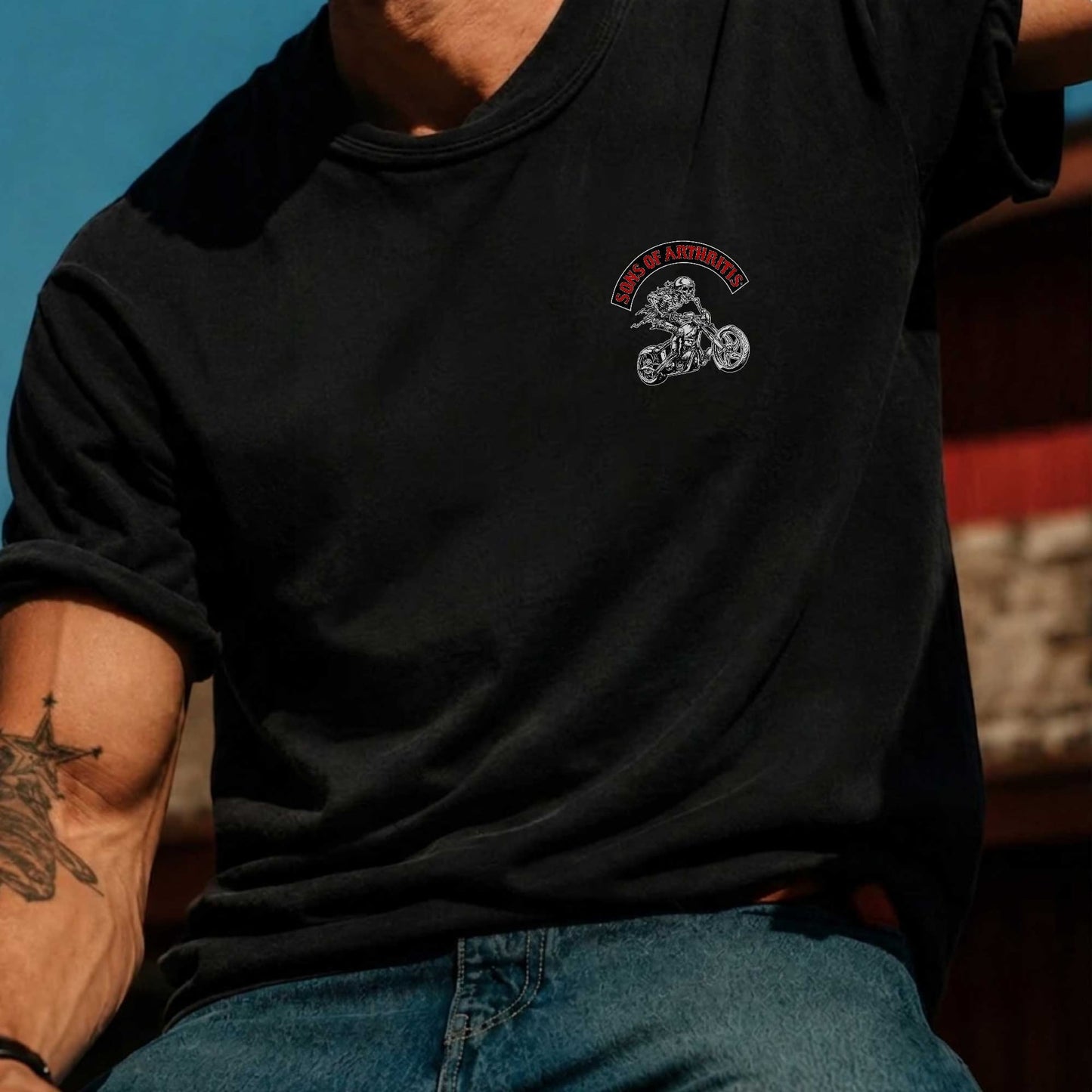 Chrome Domes And Achin' Bones Sons Of Arthritis Motorcycle T-Shirt