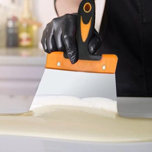 Alternative view of Stainless Steel Dough Scraper Pizza Knife Cake Scraper, 2 PCS