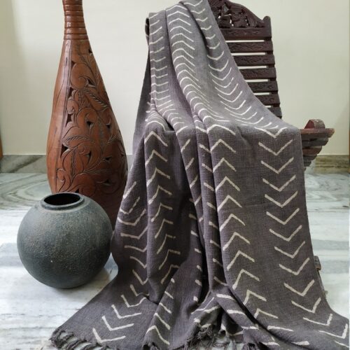 Authentic Throws Blanket Dark Gray, Cotton Sofa Throw