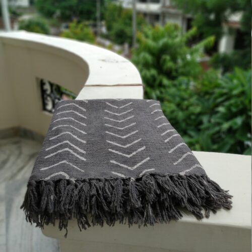 Alternative view of Authentic Throws Blanket Dark Gray, Cotton Sofa Throw