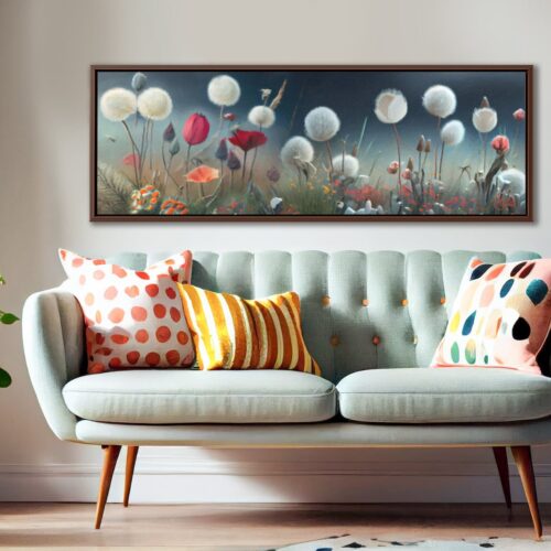 Dandelions In Meadow Wall Art - Home Decor