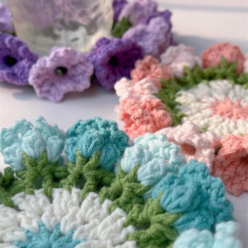 Alternative view of Flower Shaped Crochet, Coaster Knitted Coaster