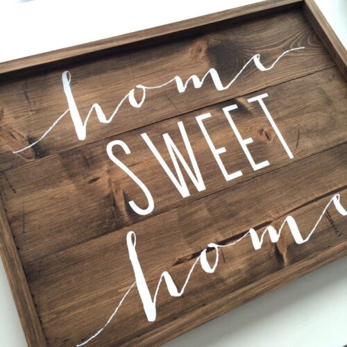 Alternative view of Home Sweet Home Sign, Rustic Wood Sign, Wood Decor