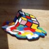 3D Feel Melting Rubiks Cube Hand Tufted Area Rug