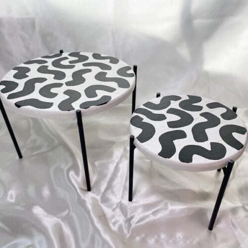 Alternative view of Funky Small Round Wooden Mini Table, Wood Plant Riser