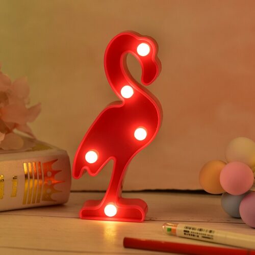 3D Desk Lamp Cartoon Flamingo Table Night Light