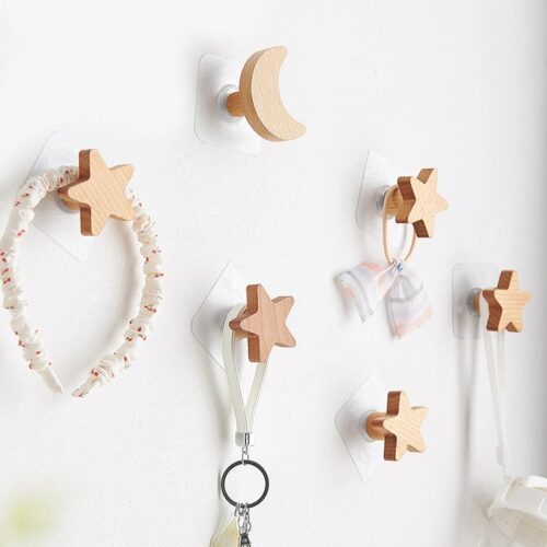 Alternative view of Star Moon Wooden Hook Hanger