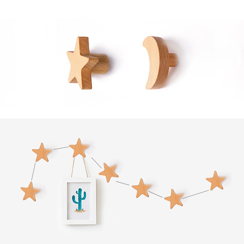 Star Moon Wooden Hook Hanger - Image 3