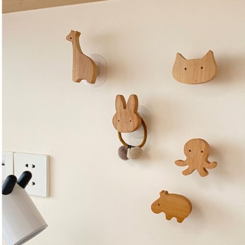 Alternative view of Nordic Cute Animal Wooden Wall Hook Hanger