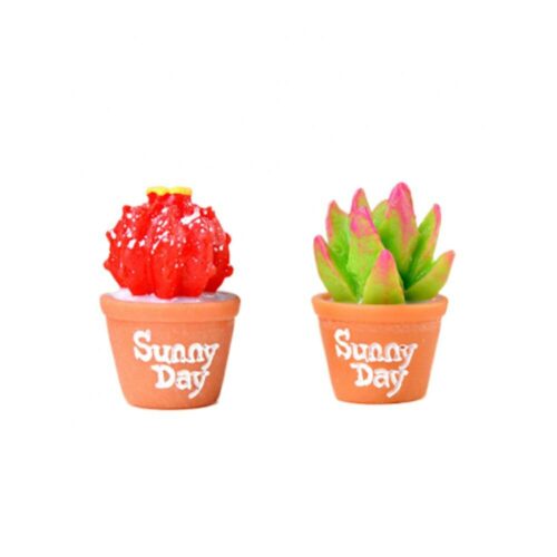 Alternative view of Cute Resin Mini Cactus Pot Decoration 2pcs