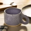 Creative Ring Handle Ceramic Mug Candy Color, Purple