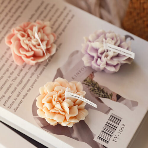 Alternative view of 4PCS 3D Carnation Flower Aromatherapy Candle Set for Home Decoration
