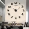 3D Mirror Number Wall Clock