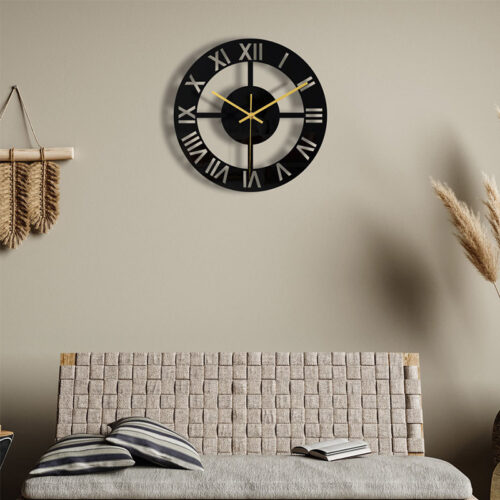 Alternative view of 3D Modern Design Black Acrylic Wall Clock Round Digital