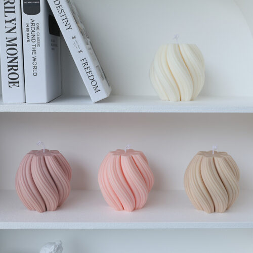 Alternative view of 4PCS 3D Unique Swirl Aromatic Scented Candles Home Decorative