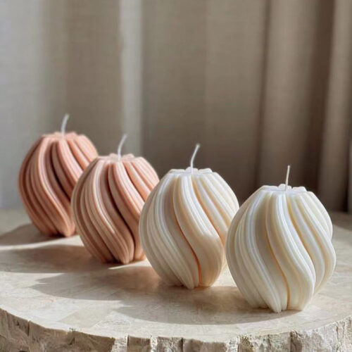 4PCS 3D Unique Swirl Aromatic Scented Candles Home Decorative