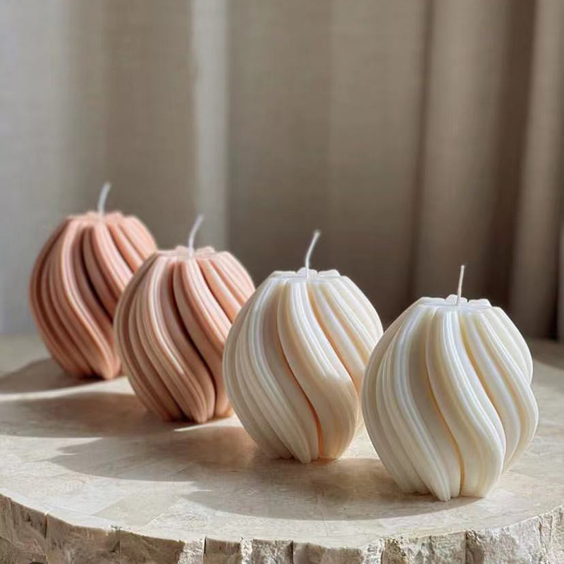 4PCS 3D Unique Swirl Aromatic Scented Candles Home Decorative