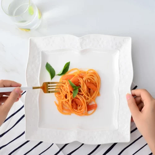 Alternative view of 3 Pcs Plain White Porcelain Kitchen Plates Sets, Ceramic