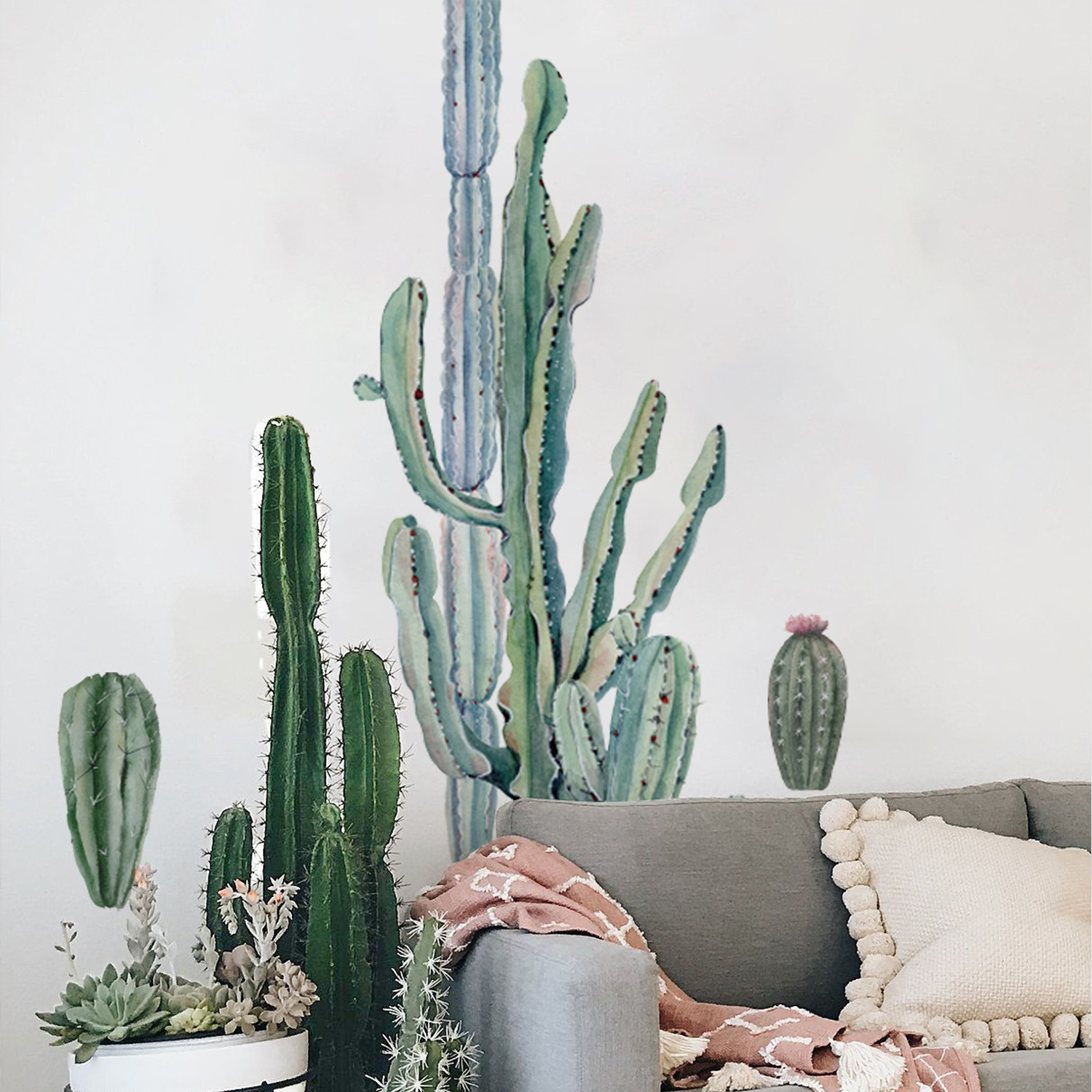 Boho Large Cactus Wall Stickers - Image 2