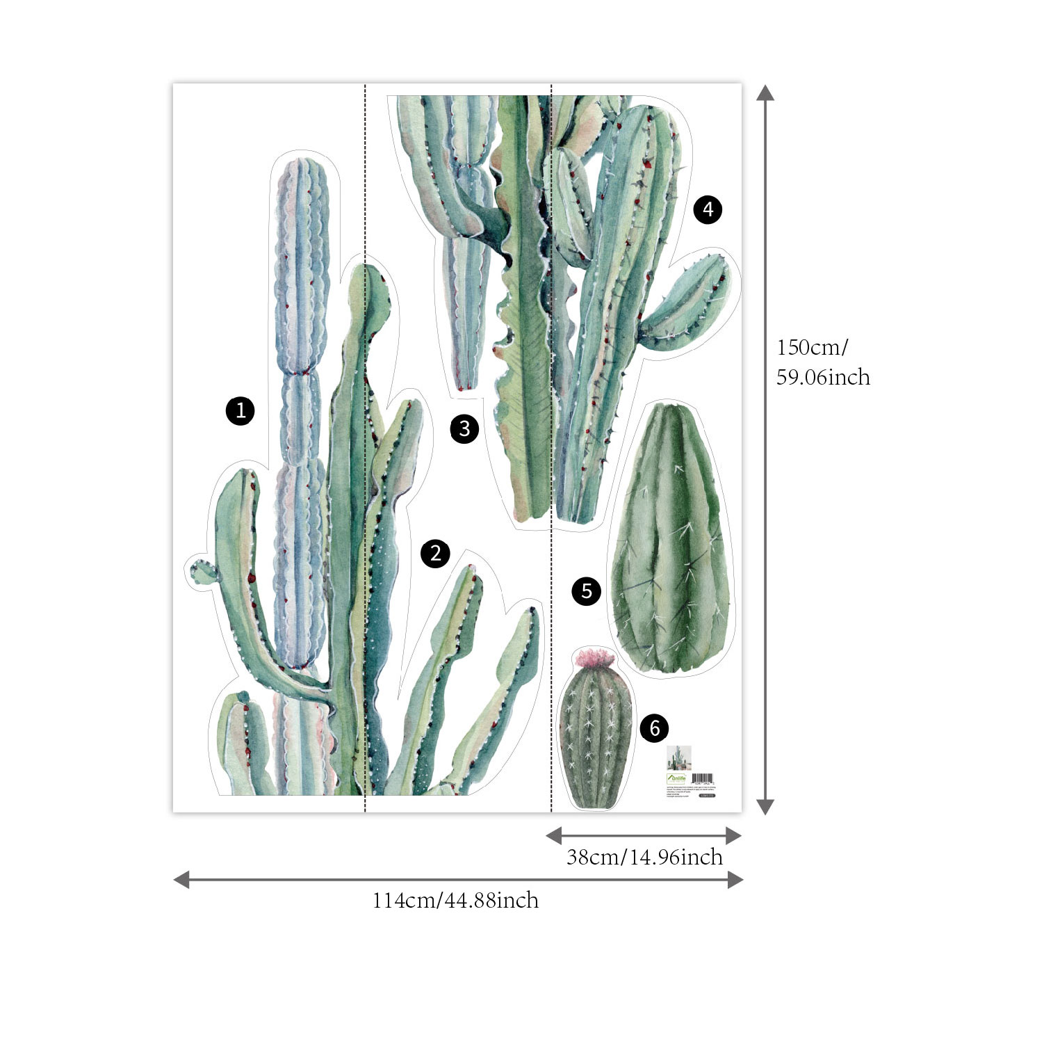 Boho Large Cactus Wall Stickers - Image 4