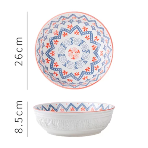 Alternative view of Ceramic Soup Bowl Hand Painted 10 Inches