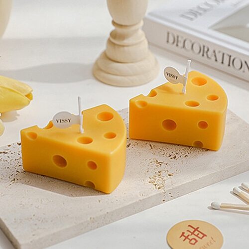 2PCS Kawaii Cheese Scented Aromatic Candle Creative Decorative