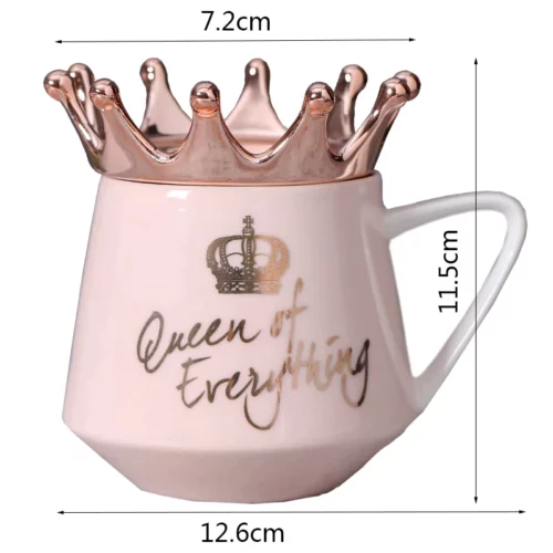 Alternative view of Creative Crown Ceramic mug Cute Coffee Mug, Pink