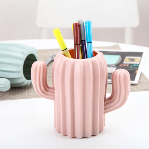 Ceramic Cactus Vase Pen Holder Pink