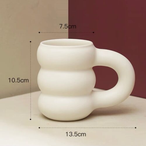 Alternative view of Creative Water Cup Ceramic Mug Nordic Coffee Cups, White