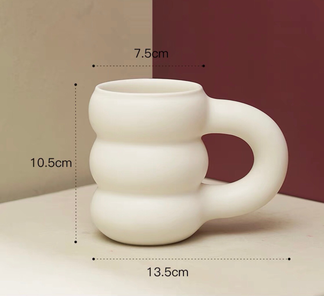 Creative Water Cup Ceramic Mug Nordic Coffee Cups, White - Image 2