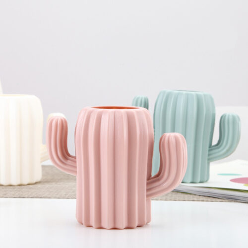 Alternative view of Ceramic Cactus Vase Pen Holder Pink