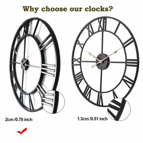 Alternative view of Large Metal 24" Cutout Decorative Analog Clocks