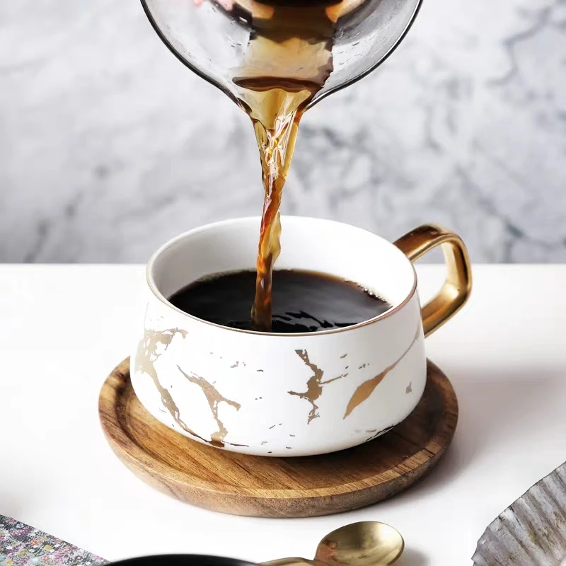 Luxury Nordic Marble Ceramic Coffee cups Condensed