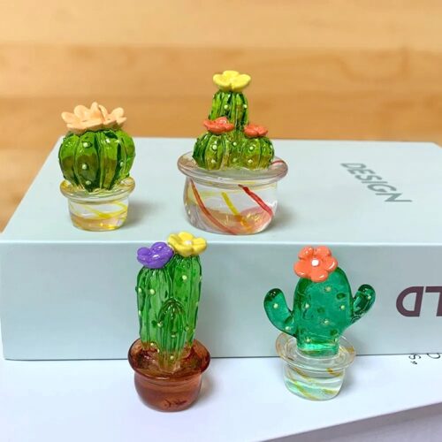 Alternative view of Ornaments Mini Cactus Figurines Glass
