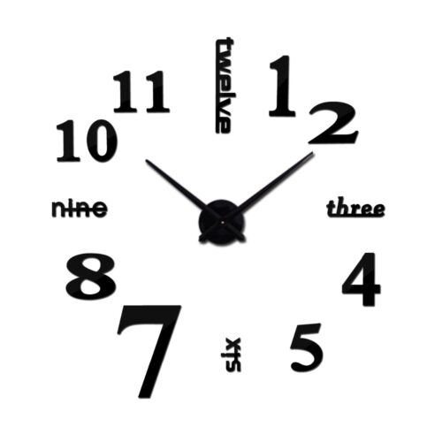 Alternative view of Acrylic Mirror Wall Clock 3D Big Quartz