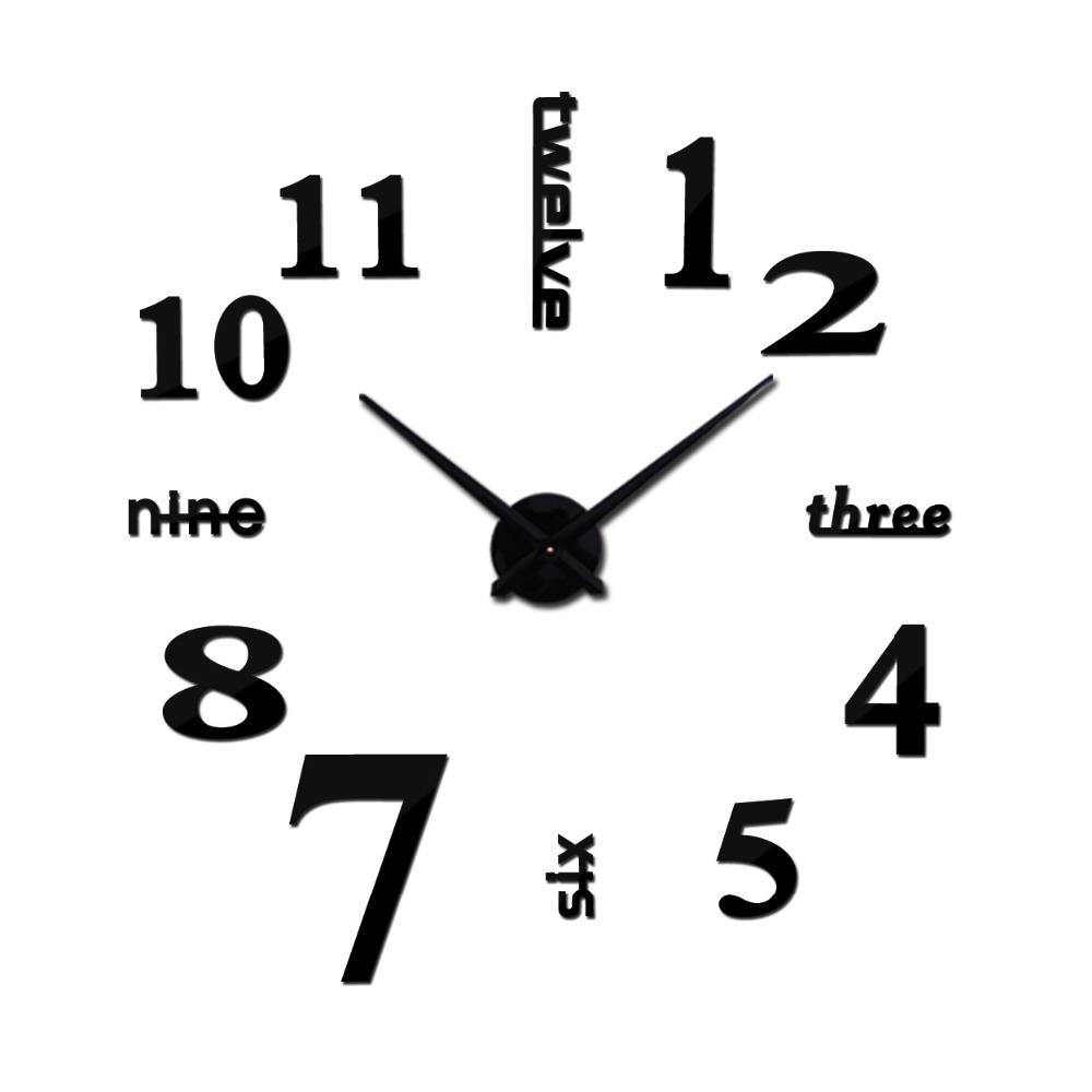 Acrylic Mirror Wall Clock 3D Big Quartz - Image 2