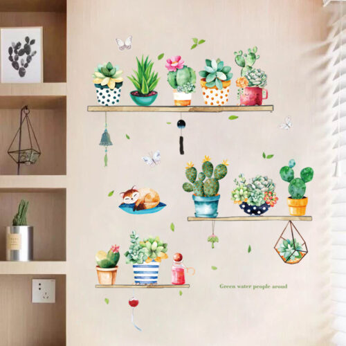 Alternative view of Potted Cactus Wall Stickers For Living Room