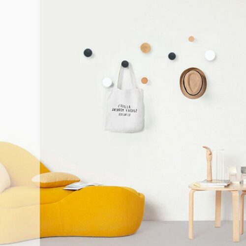 Alternative view of Round Clothes Hanger Natural Wood Wall Racks