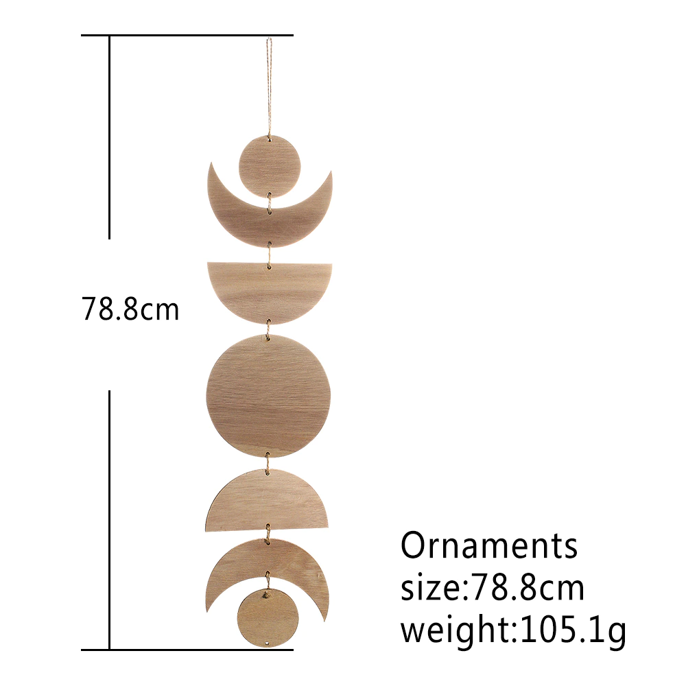 Wooden Moon Phase Garland Wall Decor Ramadan Decoration Boho - Image 5
