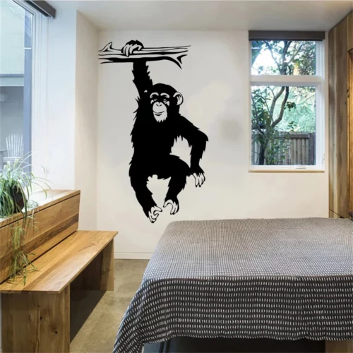 Alternative view of Large Funny Monkey Tree Wall Decal