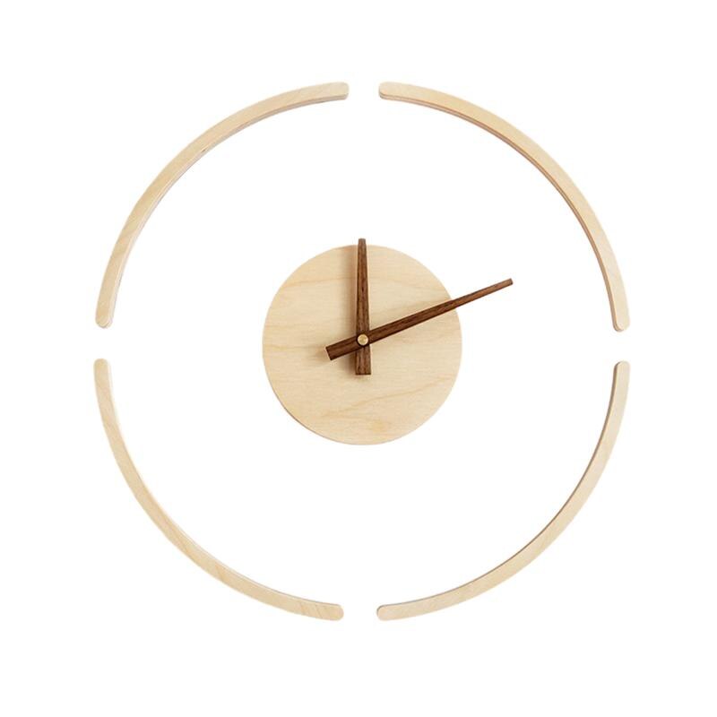 Transparent Acrylic Wall Clock Simple Wooden Wall Watch - Image 3