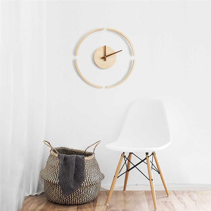 Transparent Acrylic Wall Clock Simple Wooden Wall Watch - Image 2