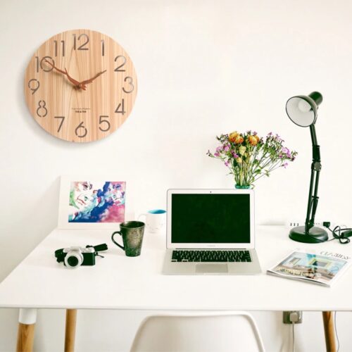 Horloge Murale Wooden 3D Wall Clock Modern Design Nordic Style
