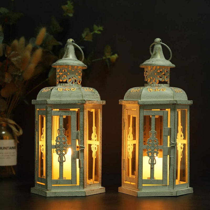 Vintage Hanging Candle Holder Nordic Lanterns Candlestick, Black - Image 3