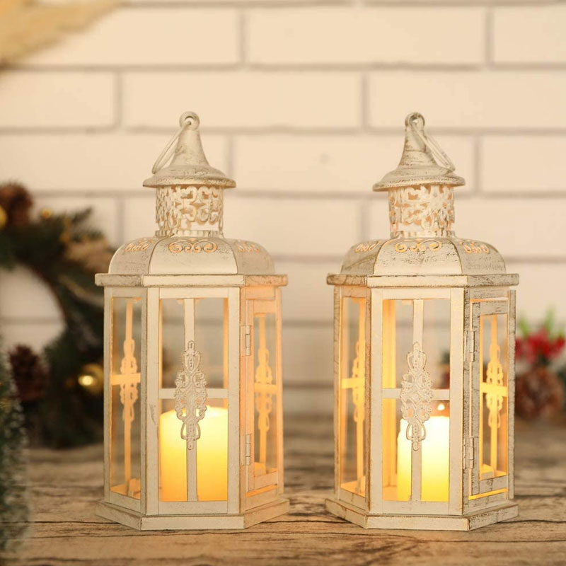 Vintage Hanging Candle Holder Nordic Lanterns Candlestick, Black - Image 4