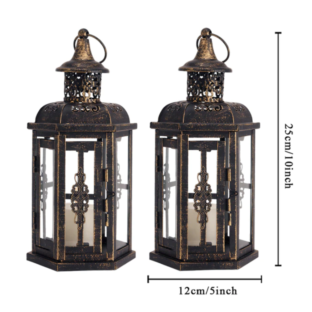 Vintage Hanging Candle Holder Nordic Lanterns Candlestick, Black - Image 2