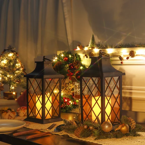 Alternative view of Vintage Black Candle Holder Lantern Candle Lantern