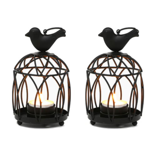 Birdcage Candle Holder Candlestick Ornament Vintage Bird Cage